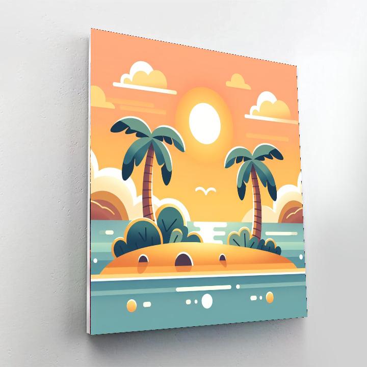 Sunset Island Getaway Numbered Painting Kits
