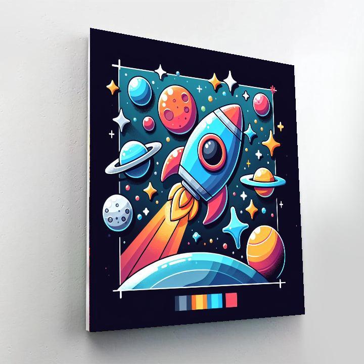 Exploring Space Planets Numbered Painting Kits