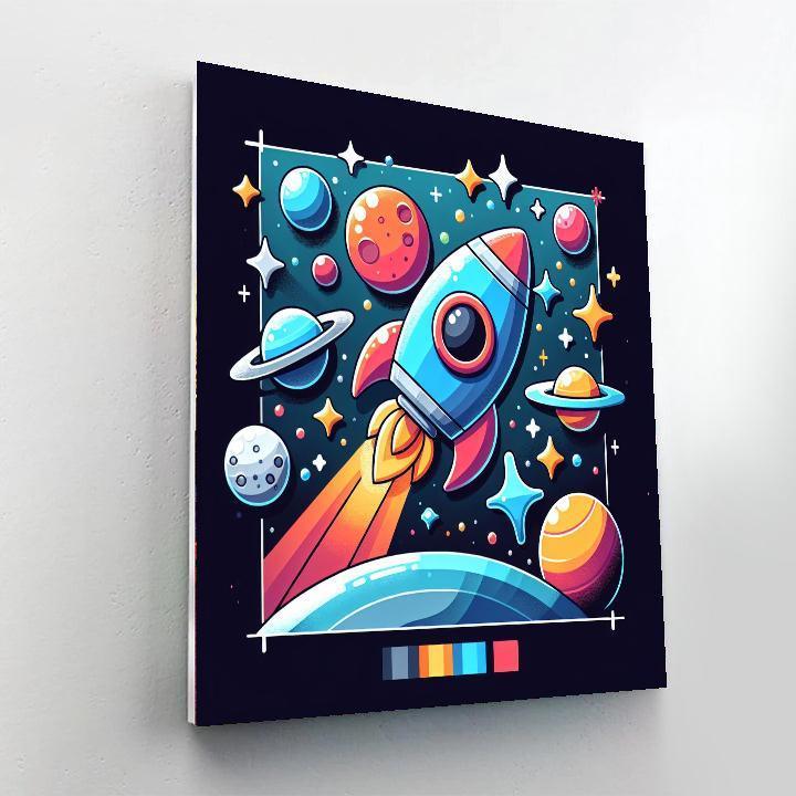 Exploring Space Planets Numbered Painting Kits
