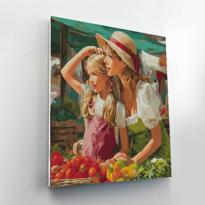 A Day At The Farmer's Market Painting Number Kit