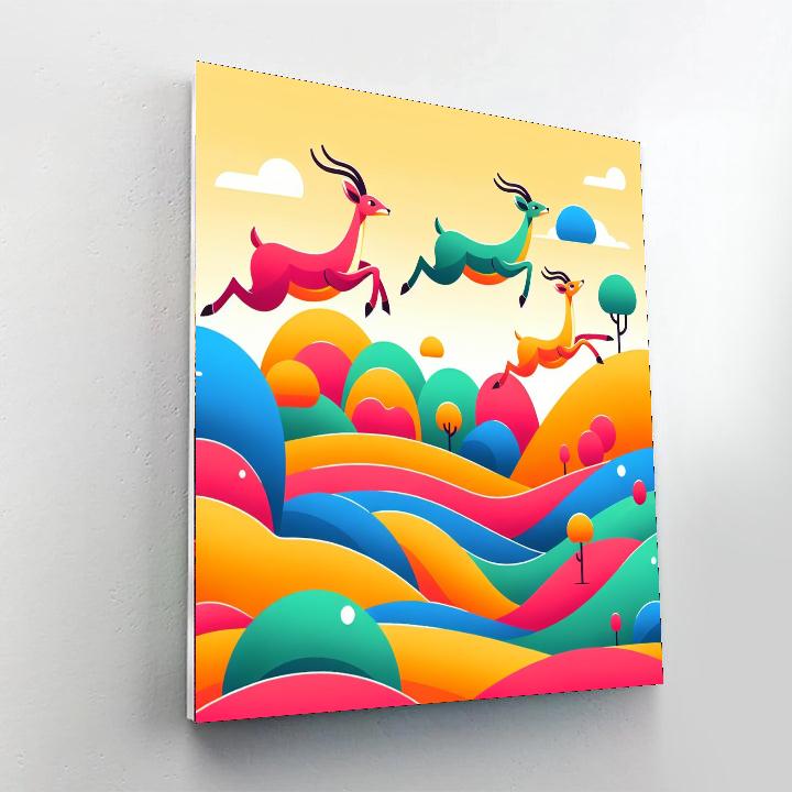 Antelope’s Animated Ascent Paint By Numbers