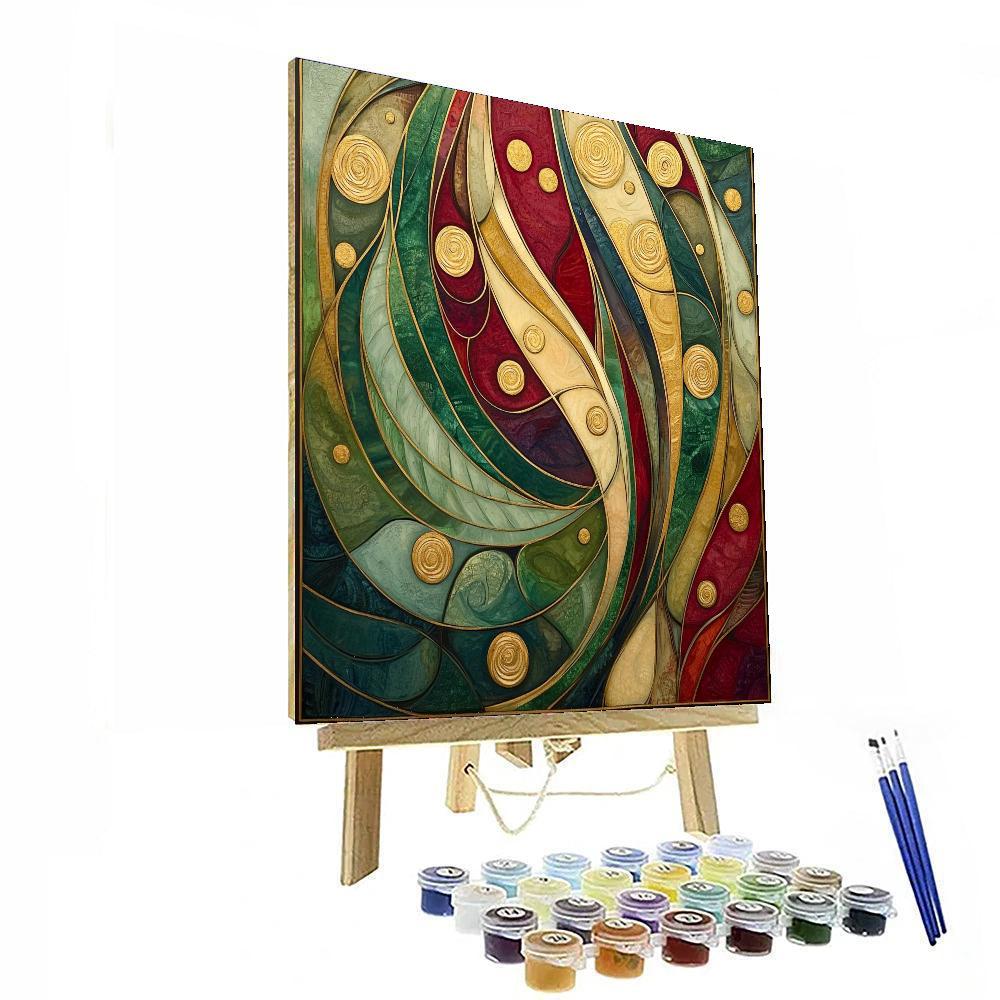 Gustav Klimt Inspired Golden Flow Of Nature  Paint By Numbers Art