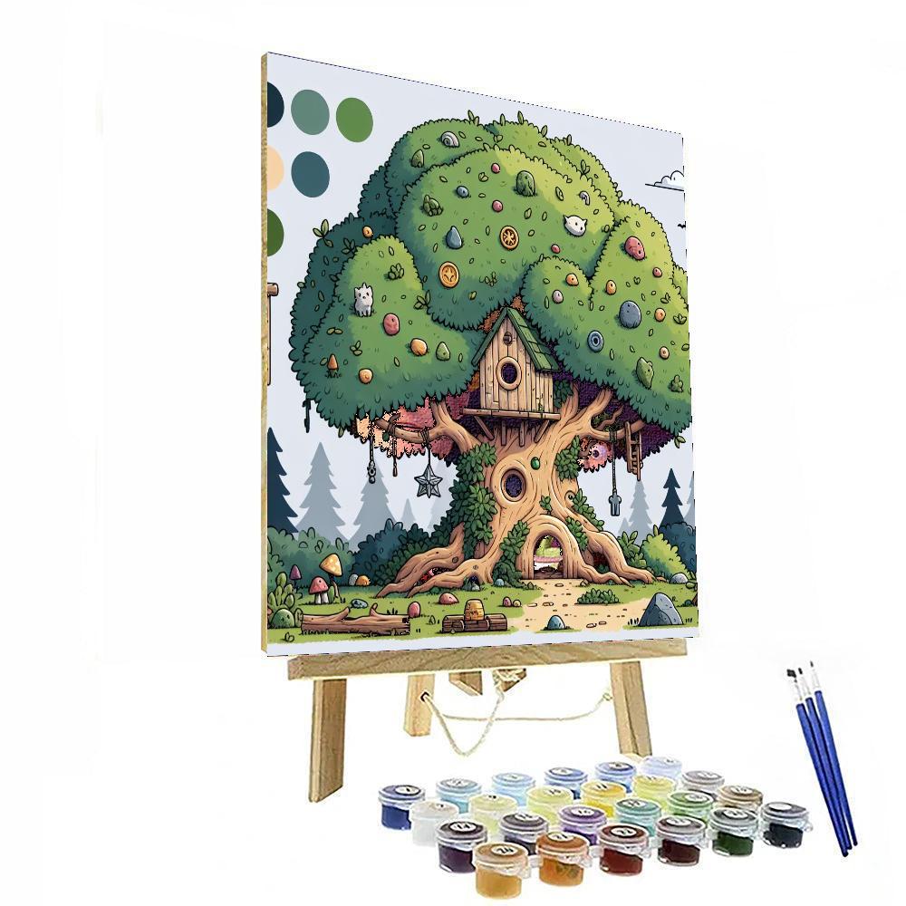 Treehouse Treasure Hunt DIY Paint By Numbers