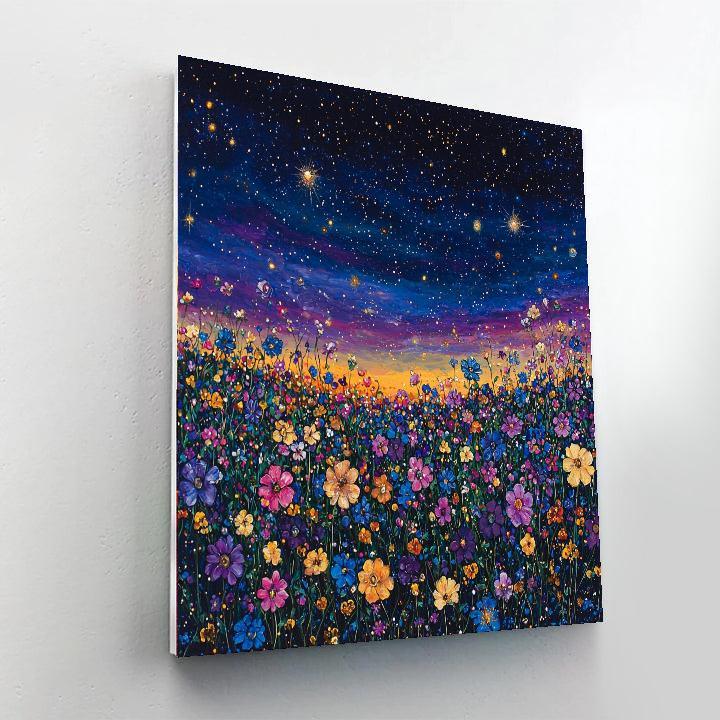Salvador Dali Inspired Celestial Flower Fields  Number Painting