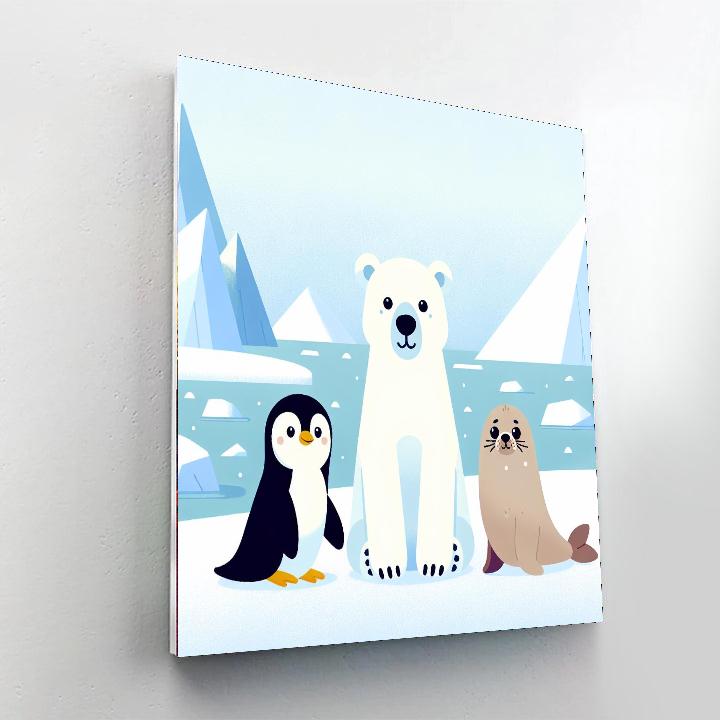 Winter Wonderland Safari Number Painting