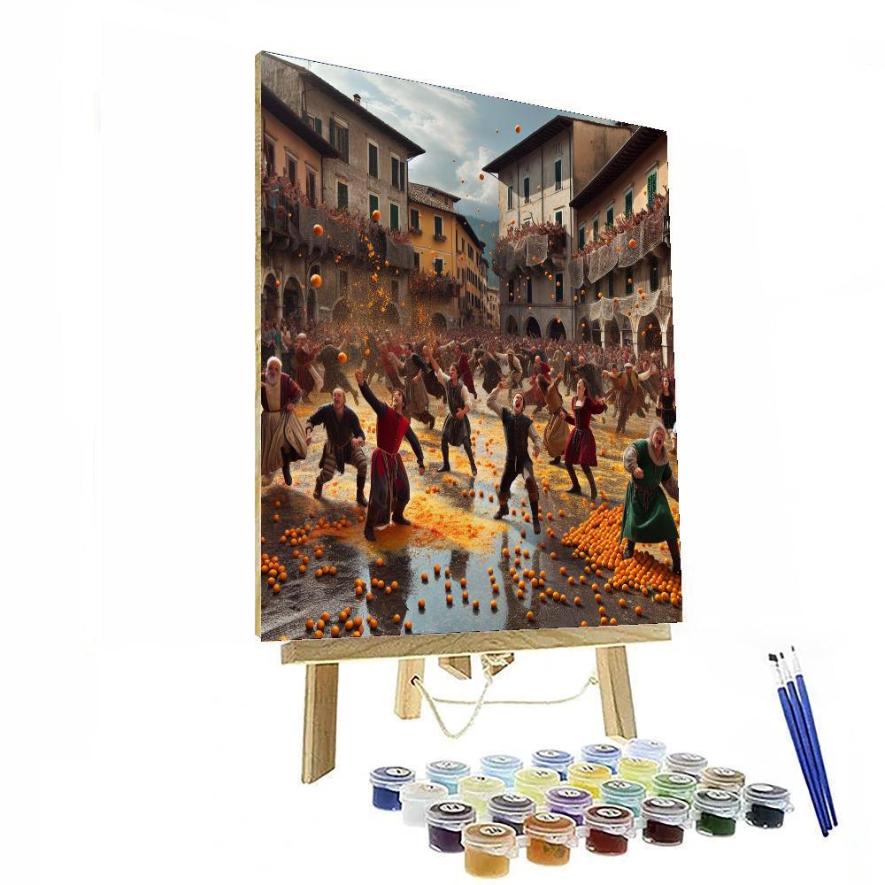 The Battle Of The Oranges - Ivrea, Italy Number Painting