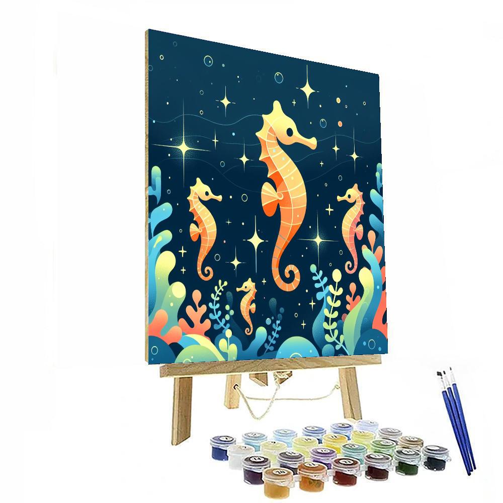 Starry Night Seahorse Numbered Painting Kits