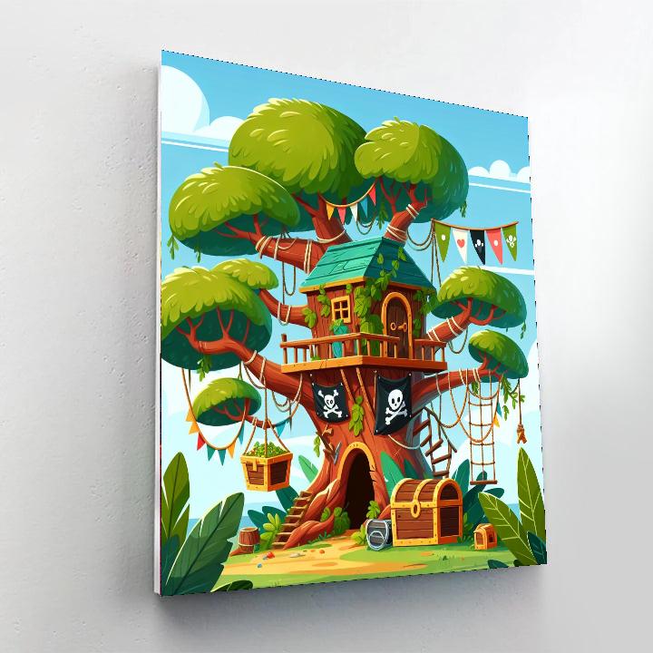 Pirate Treehouse Cove Paint By Numbers Art