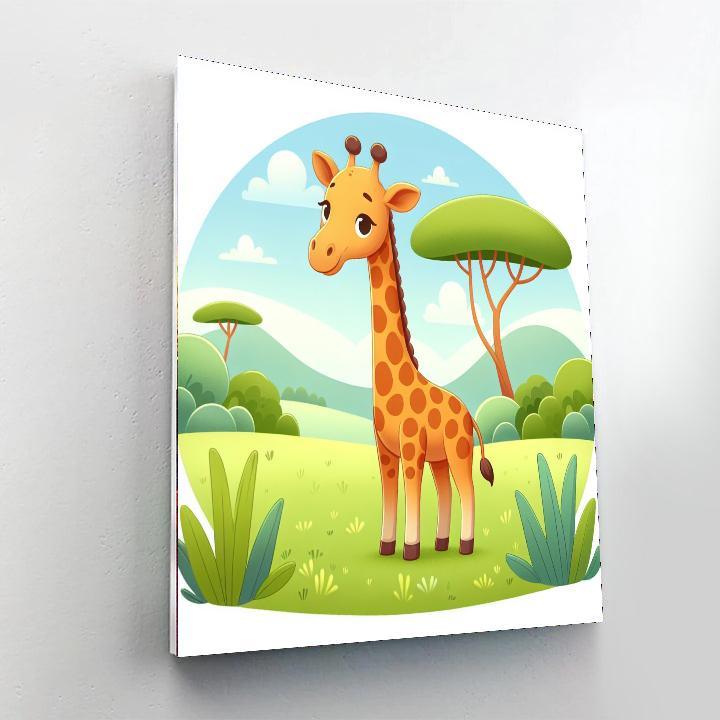 Gentle Giraffe Safari Painting By Numbers Kit