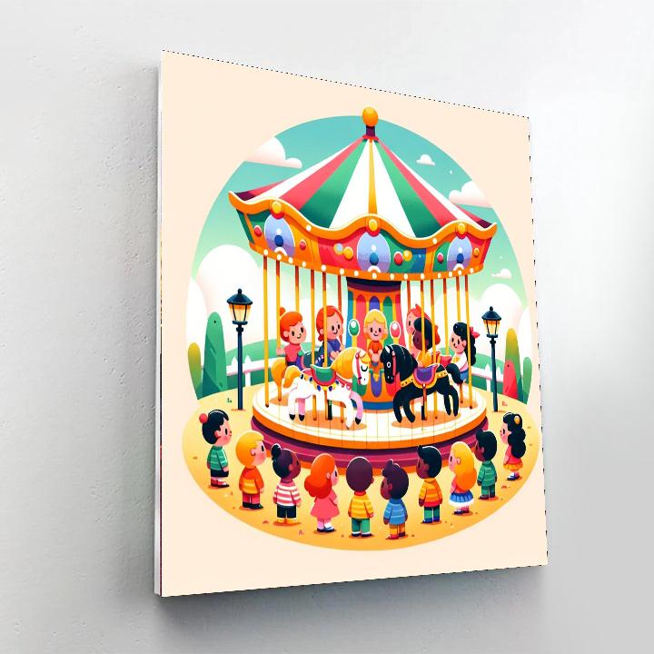 Colorful Carousel Ride Numbered Painting Kits