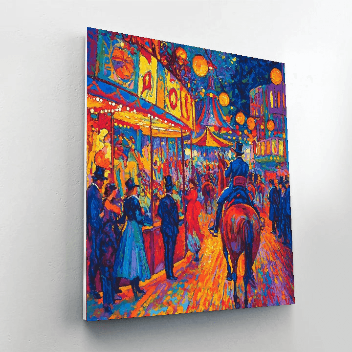 Henri De Toulouse-Lautrec Inspired Retro Circus Delight  Paint By Color