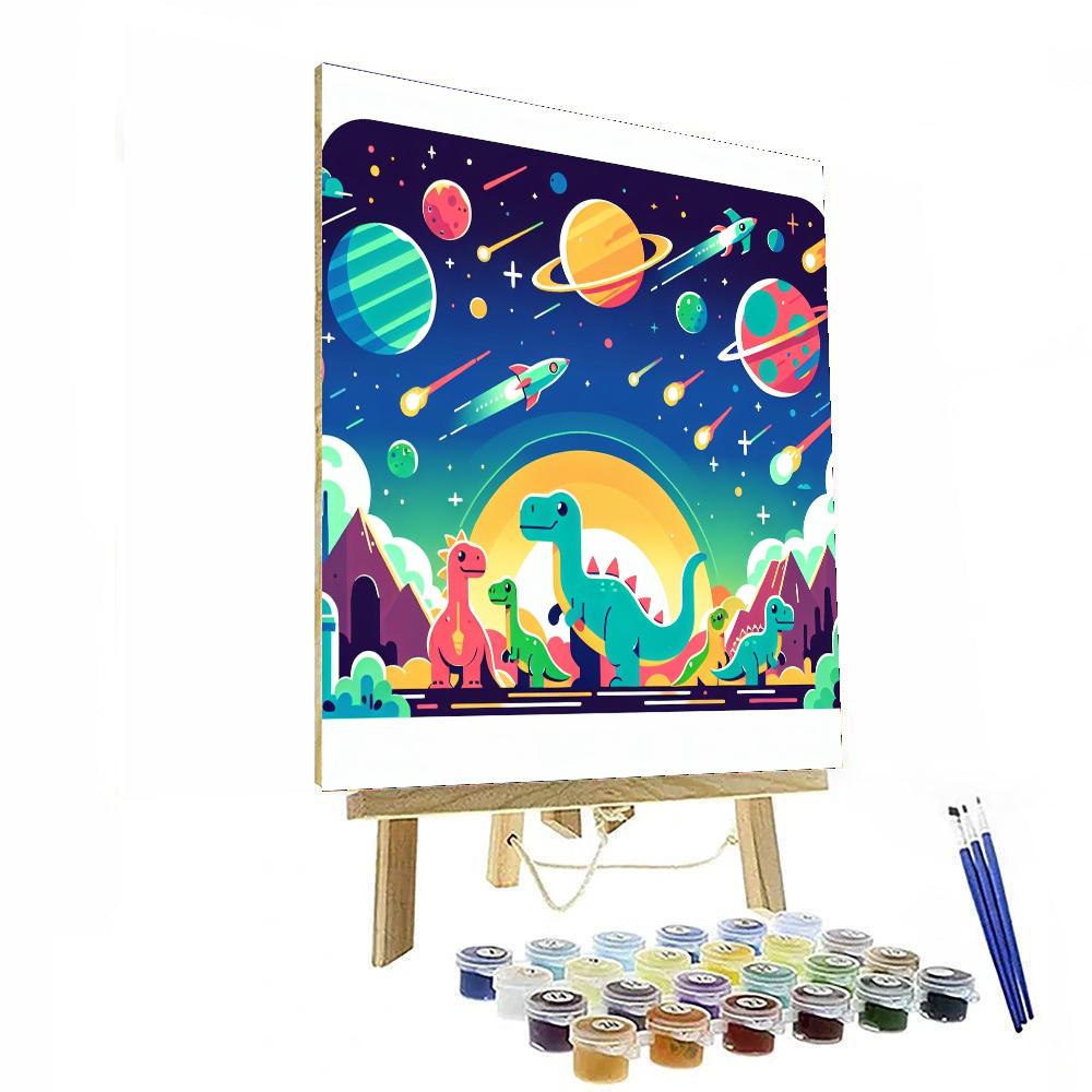 Galactic Dinosaur Quest Numbered Painting Kits