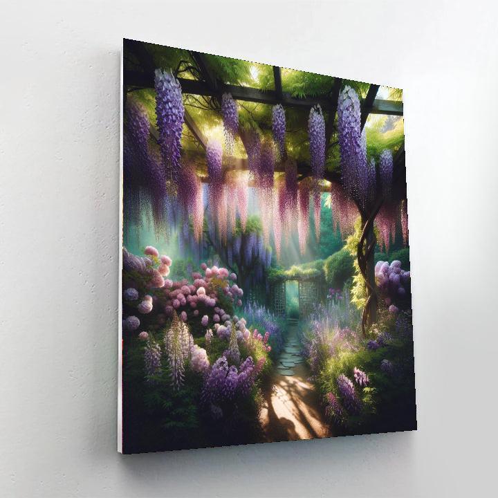 Blooming Wisteria Pergola Painting By Numbers Kit