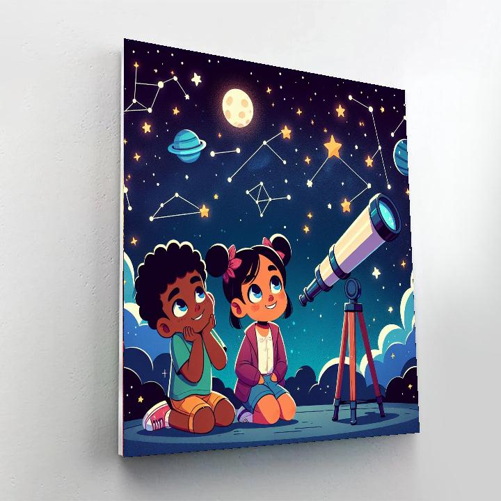 Astronomy Star Gazing Night Painting Number Kit