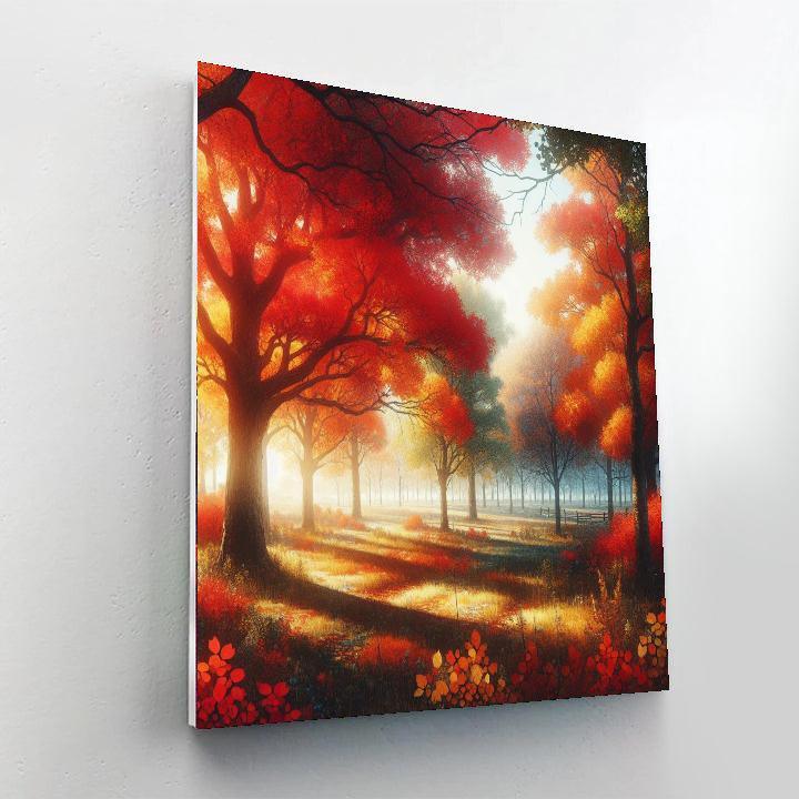 Tranquil Autumn Landscape Painting Number Kit