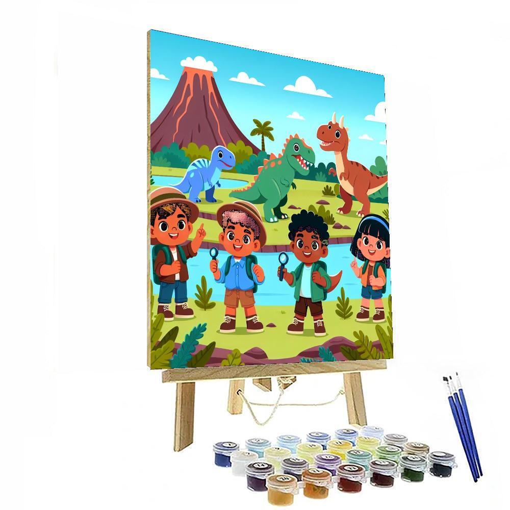 Explorers In Dinosaur Land Paint By Number