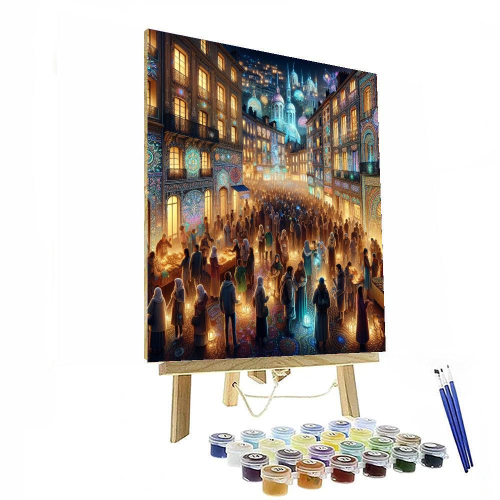 Festival Of Lights In Lyon Numbered Painting Kits