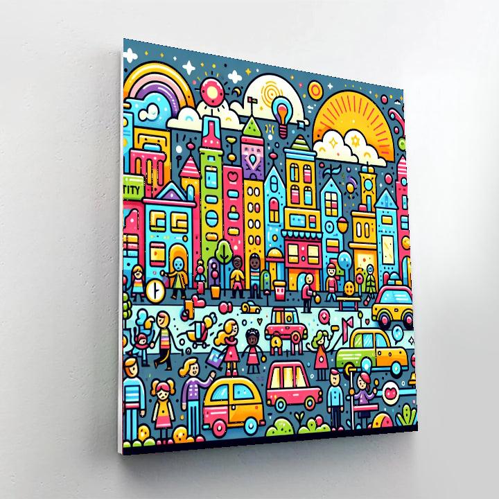 Doodle City Adventure Paint By Numbers