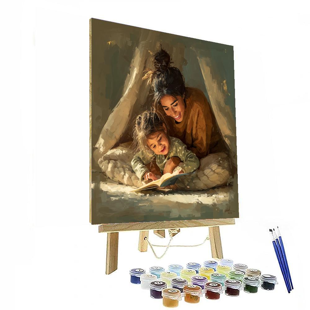 Mother And Child Reading Together Paint By Number