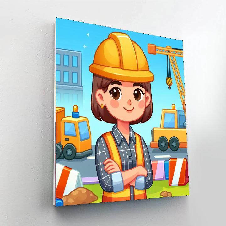 Construction Crew Fun Paint By Numbers Art