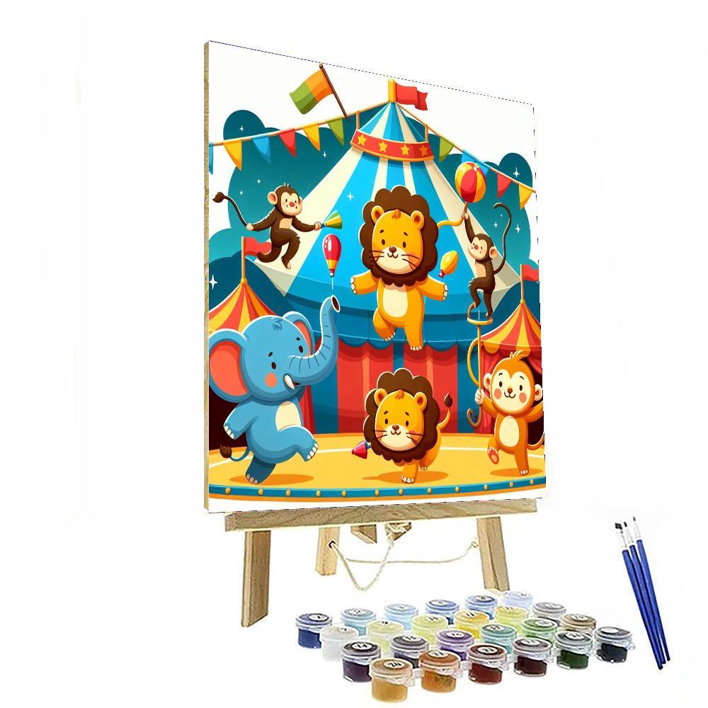 Daring Circus Animals Paint By Numbers Art