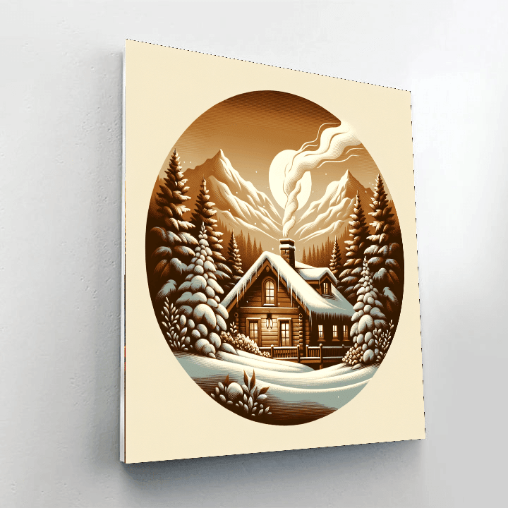 Cozy Mountain Cabin DIY Paint By Numbers