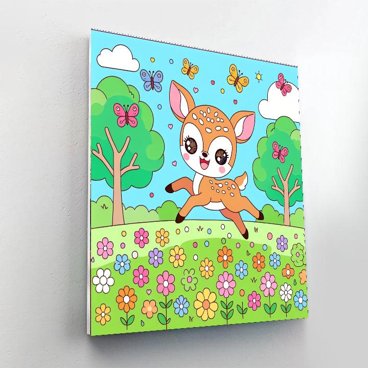 Frolicking Fawn's Meadow Painting By Numbers Kit