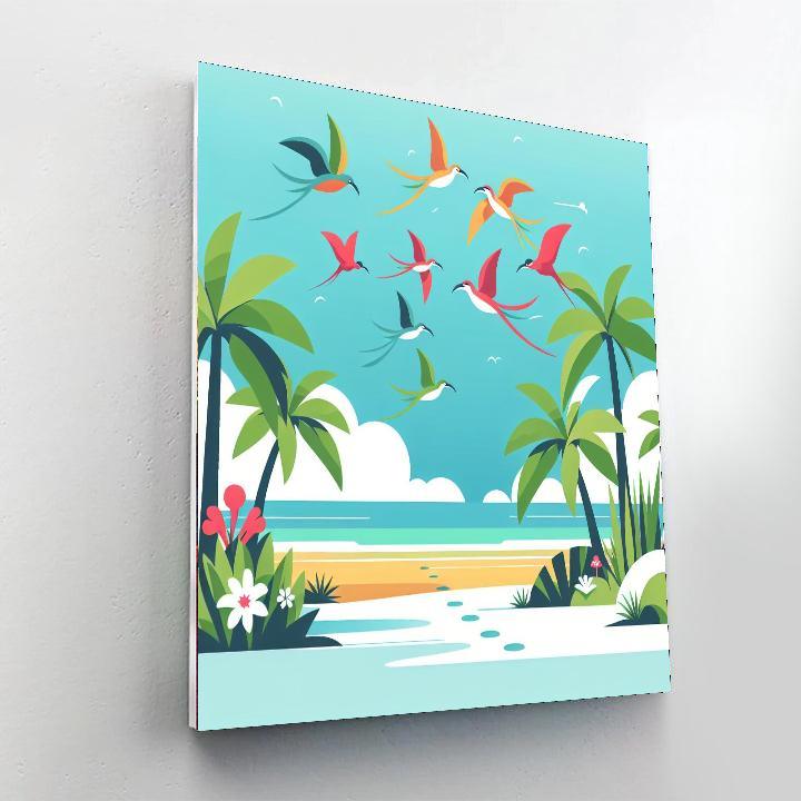 Relaxing Tropical Paradise Numbered Painting Kits