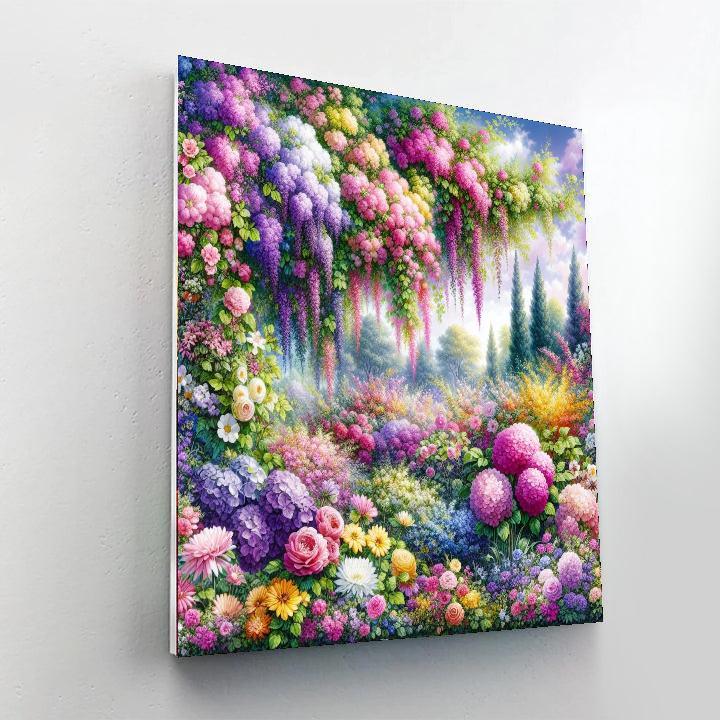Cascading Flower Garden Number Painting
