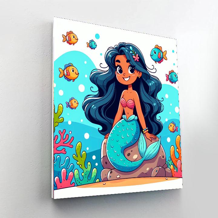 Bubbly Mermaid Adventure Paint By Numbers Art