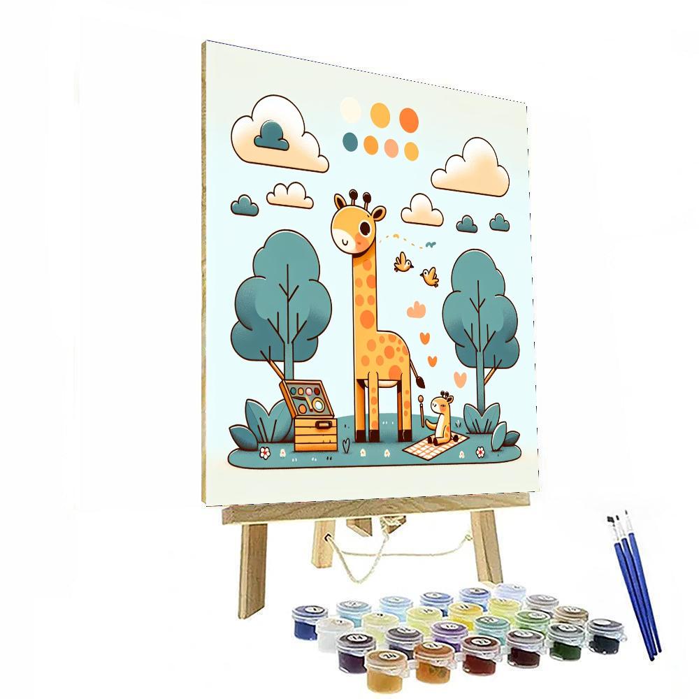 Giraffe's Sky-high Picnic Painting By Numbers Kit