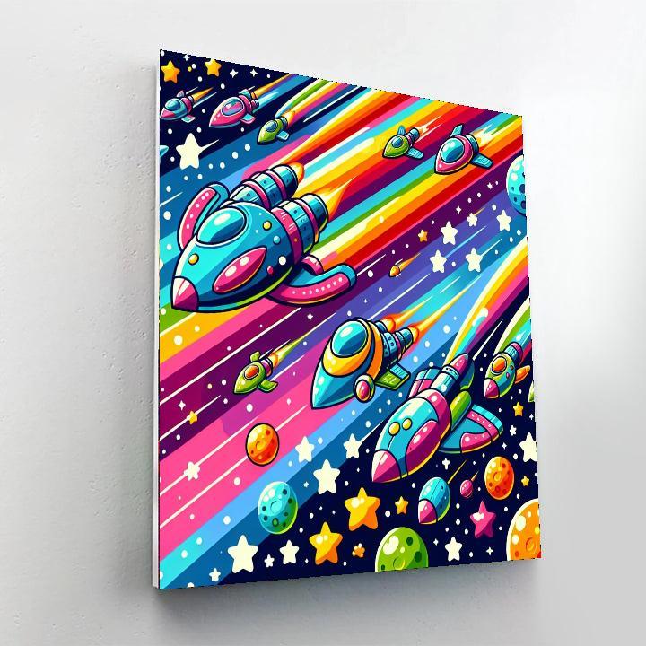 Cool Space Racers Paint By Numbers