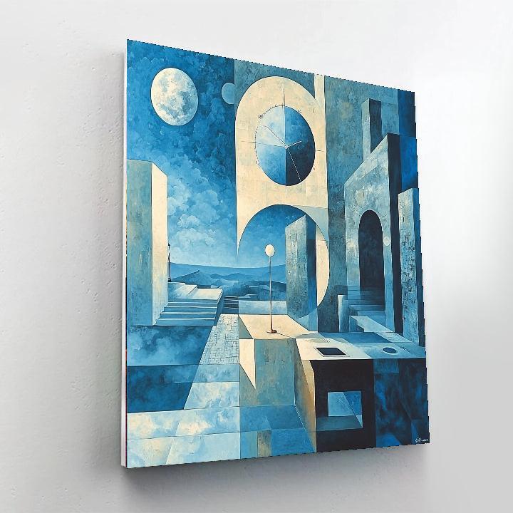 René Magritte Inspired Eccentric Journey Of Time  Paint By Color