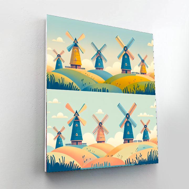Whimsical Windmill Wonders Painting Number Kit