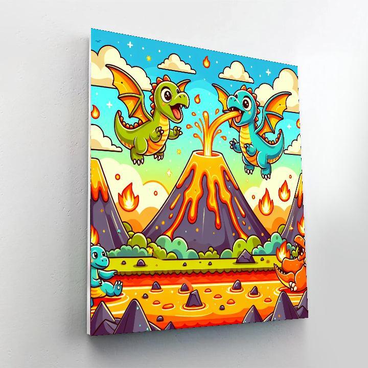 Dragon's Fire Mountain Numbered Painting Kits