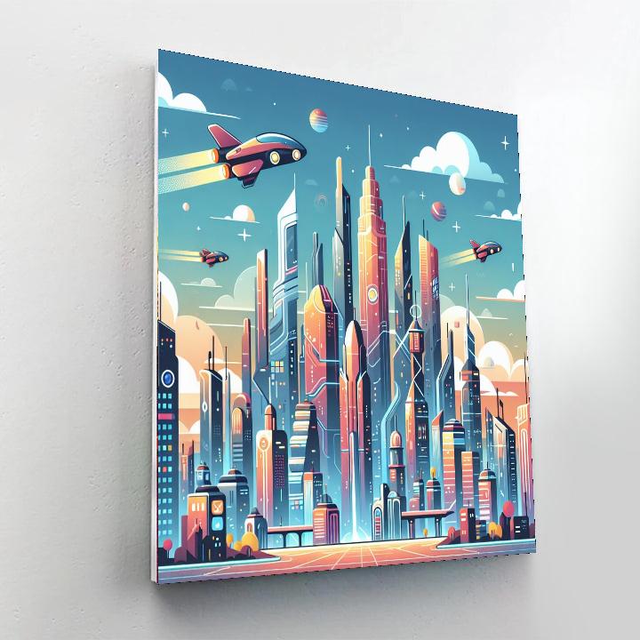 Futuristic City Adventure Painting Number Kit