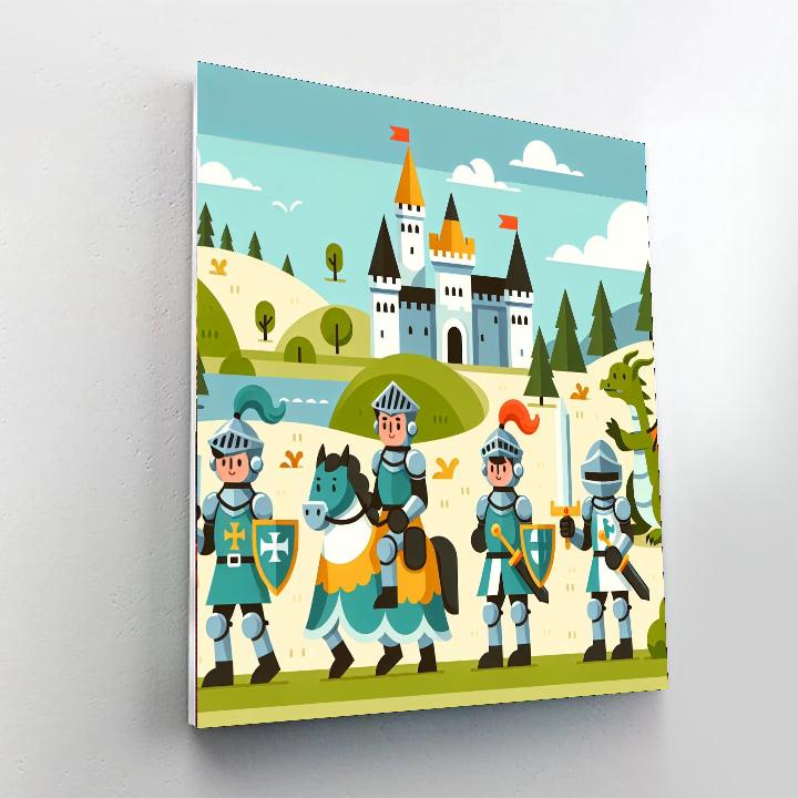 Knight's Medieval Adventure Paint By Numbers Art
