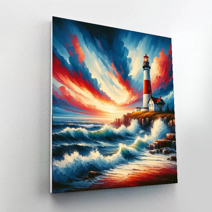 Charming Lighthouse Beacon DIY Paint By Numbers