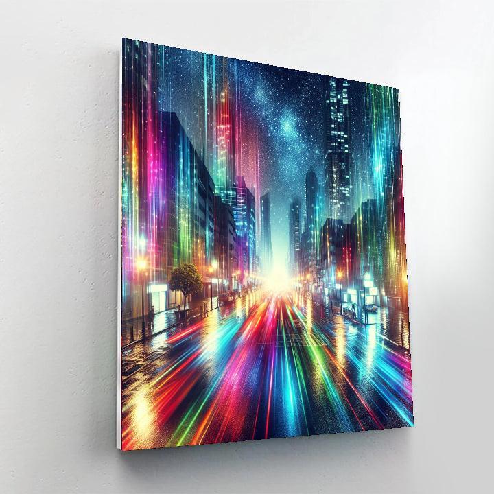 Vibrant City Nightlights Number Painting