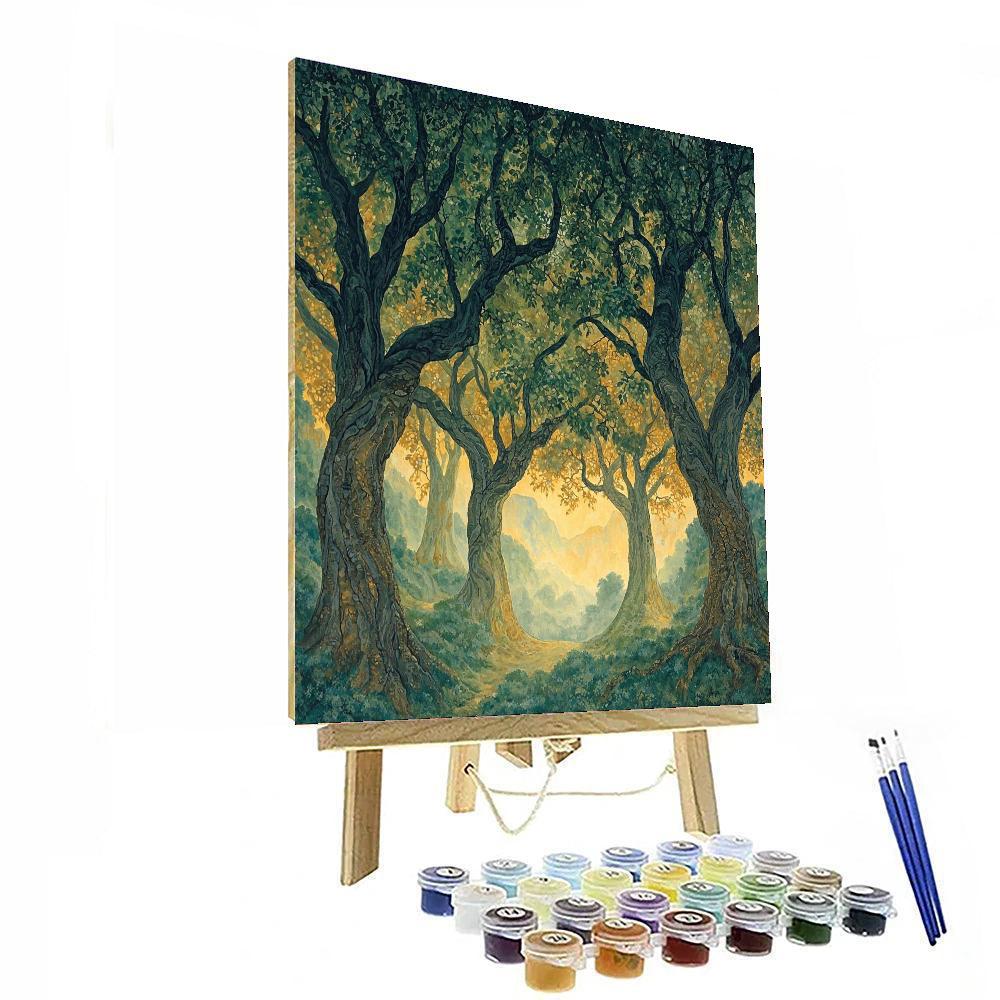 Michelangelo Inspired Ethereal Forest Whispers  Paint By Number