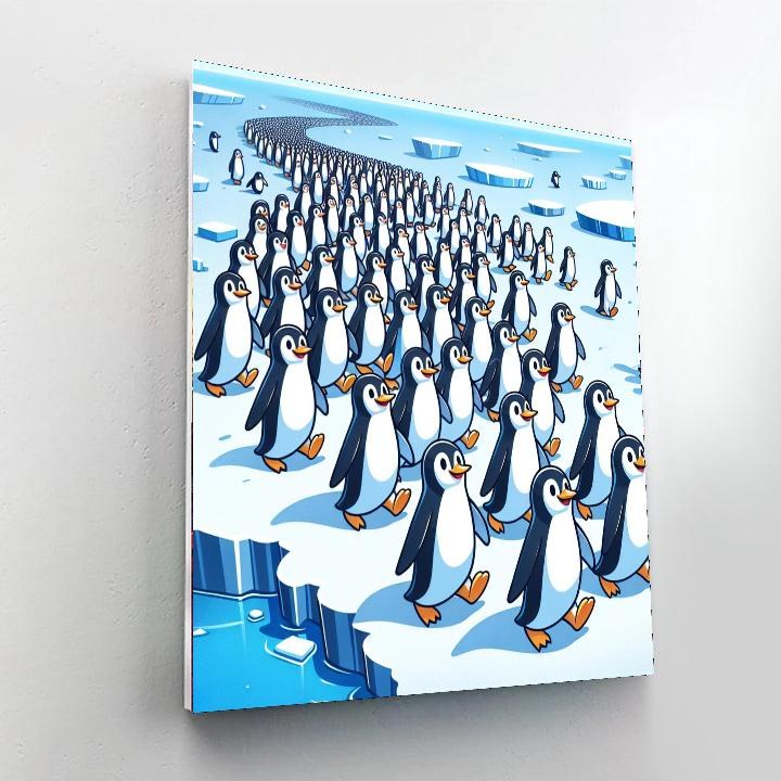 Perky Penguin Parade Numbered Painting Kits