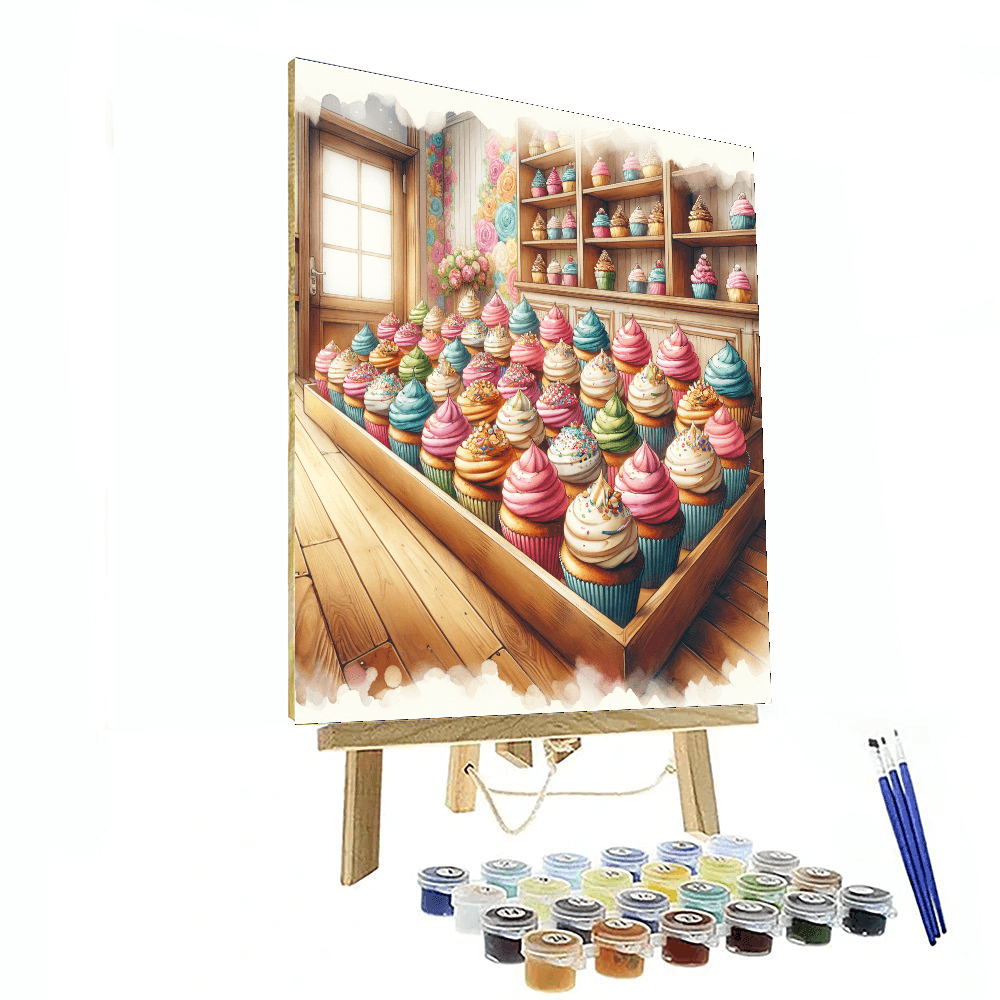 Sweet Cupcake Shop Painting Number Kit