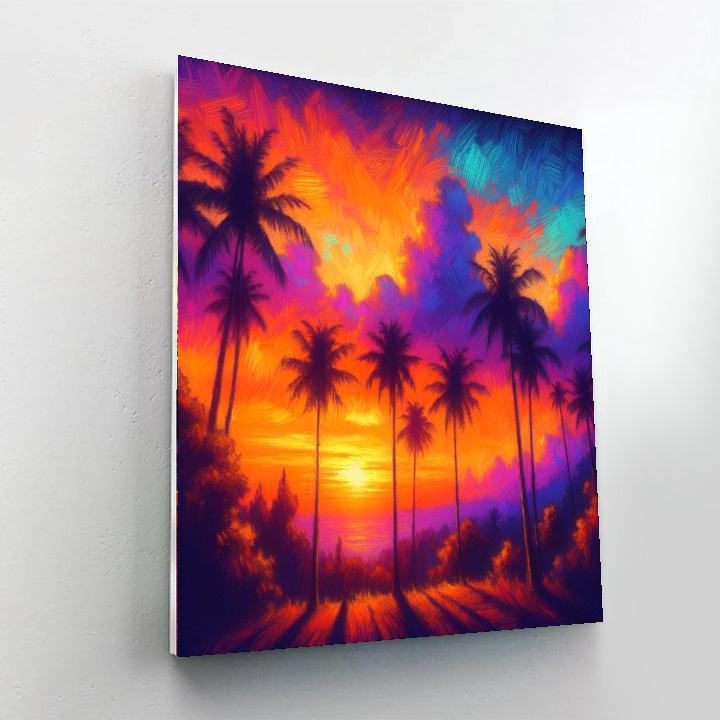 Tropical Sunset Fantasy Paint By Color