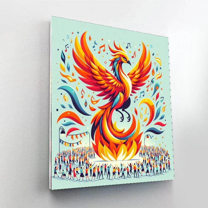 Phoenix's Fiery Festival Painting By Numbers Kit