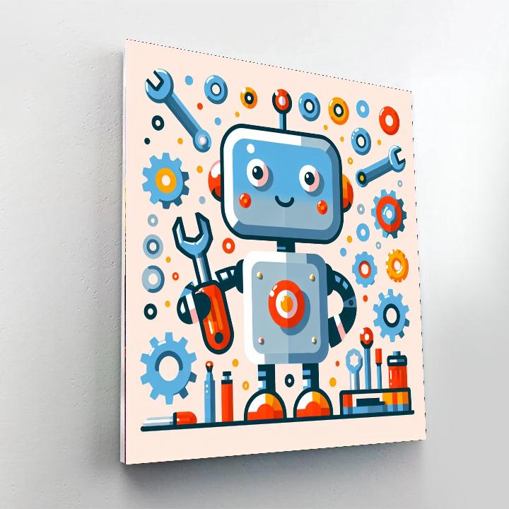 Robot Building Buddy Painting By Numbers Kit