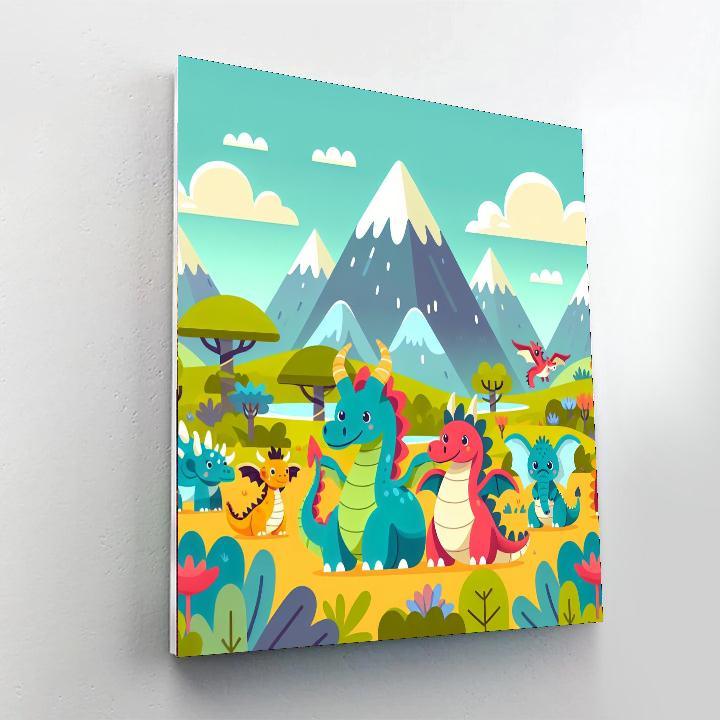 Friendly Dragon Safari Paint By Numbers Art