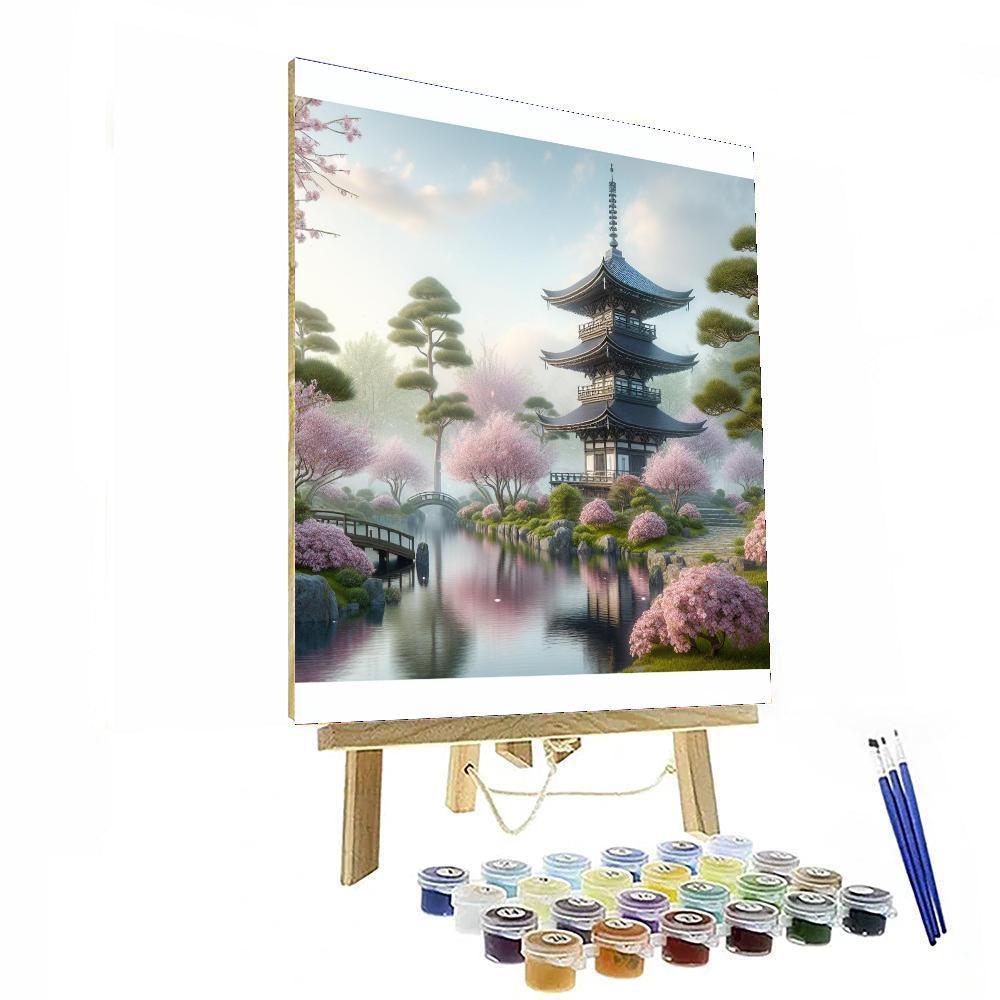 Mystical Japanese Pagoda Painting By Numbers Kit