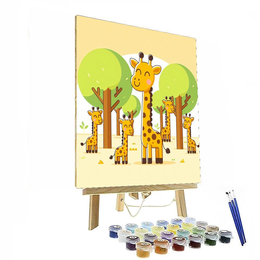 Gleeful Giraffes Numbered Painting Kits