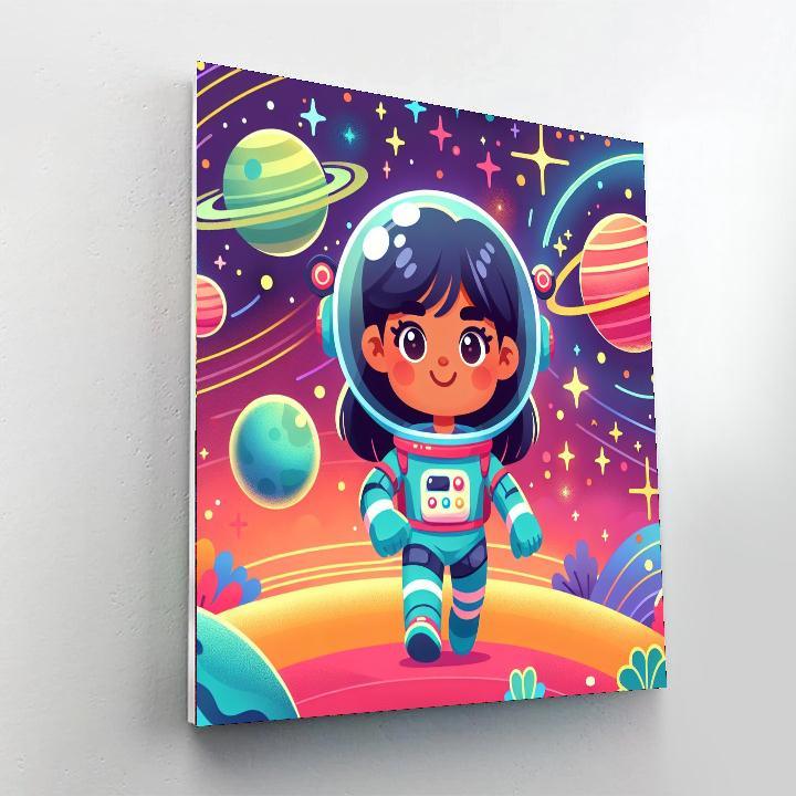 Space Cadet's Galactic Journey Paint By Numbers Art
