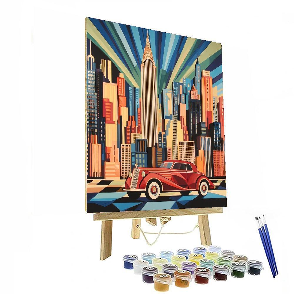 Tamara De Lempicka Inspired Art Deco Skyline  Paint By Numbers
